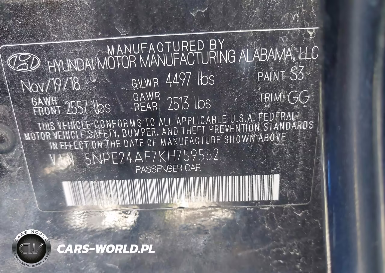2019 Hyundai Sonata Se VIN:5NPE24AF7KH759552 - 9