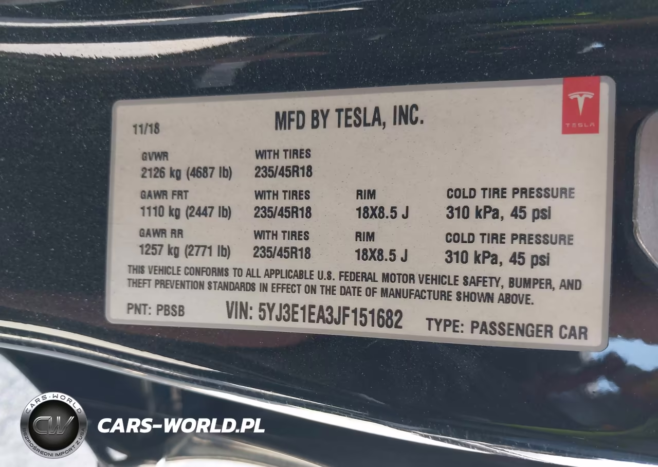 2018 Tesla Model 3 Long Range-Mid Range VIN:5YJ3E1EA3JF151682 - 9