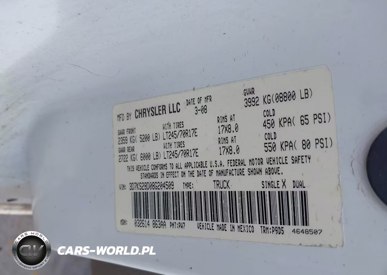 2008 Dodge Ram 2500 St-Sxt VIN:3D7KS28D08G204509 - 9