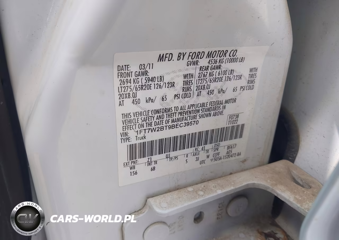 2011 Ford F-250 Lariat VIN:1FT7W2BT9BEC39570 - 9