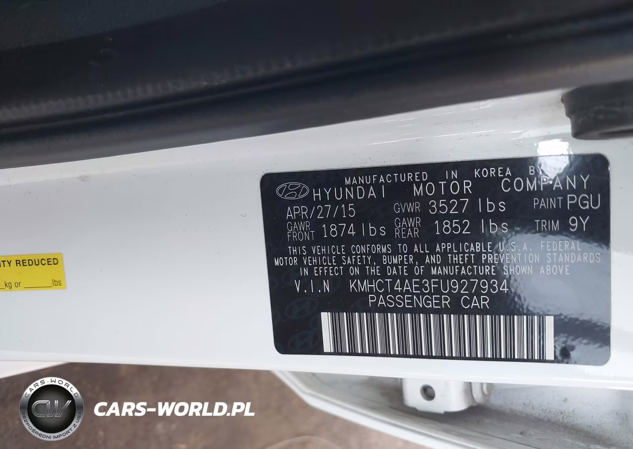 2015 Hyundai Accent Gls VIN:KMHCT4AE3FU927934 - 9