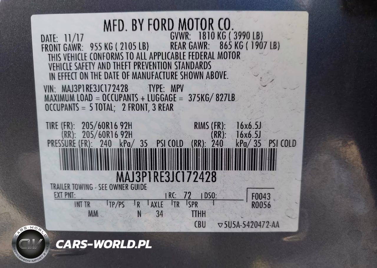 2018 Ford Ecosport S VIN:MAJ3P1RE3JC172428 - 9