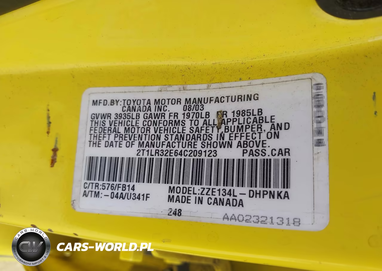 2004 Toyota Matrix Xr VIN:2T1LR32E64C209123 - 9