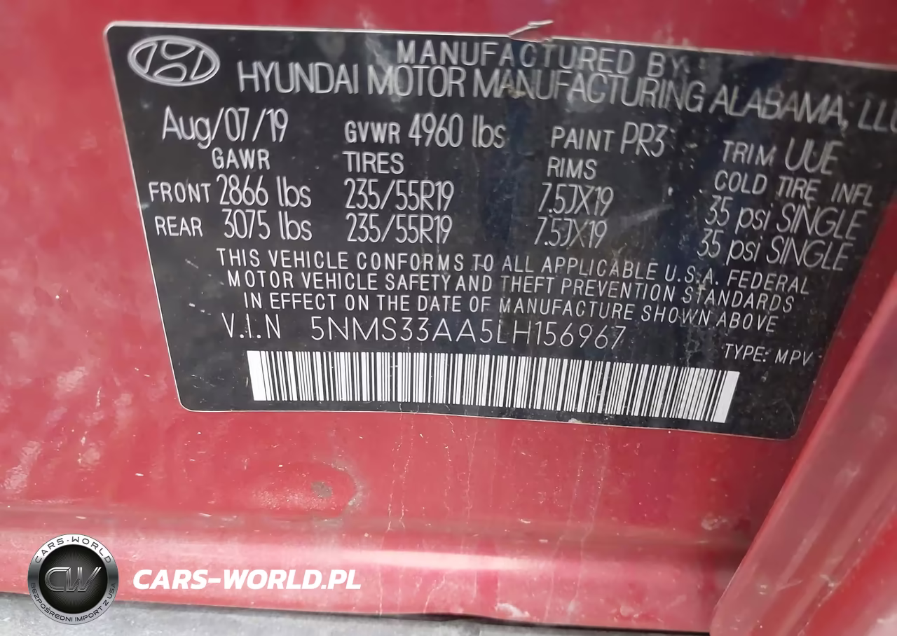 2020 Hyundai Santa Fe Sel 2.0T VIN:5NMS33AA5LH156967 - 9