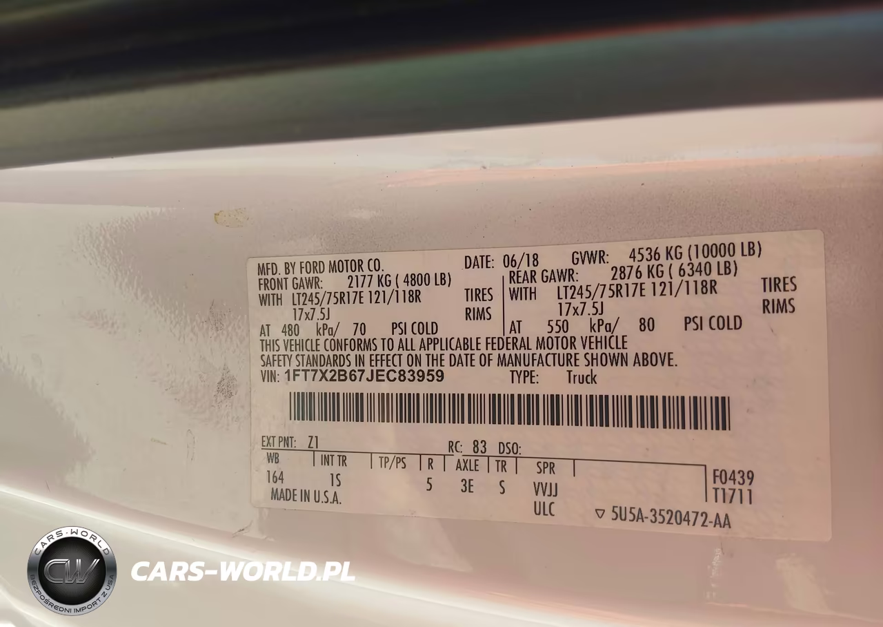 2018 Ford F-250 Xl VIN:1FT7X2B67JEC83959 - 9