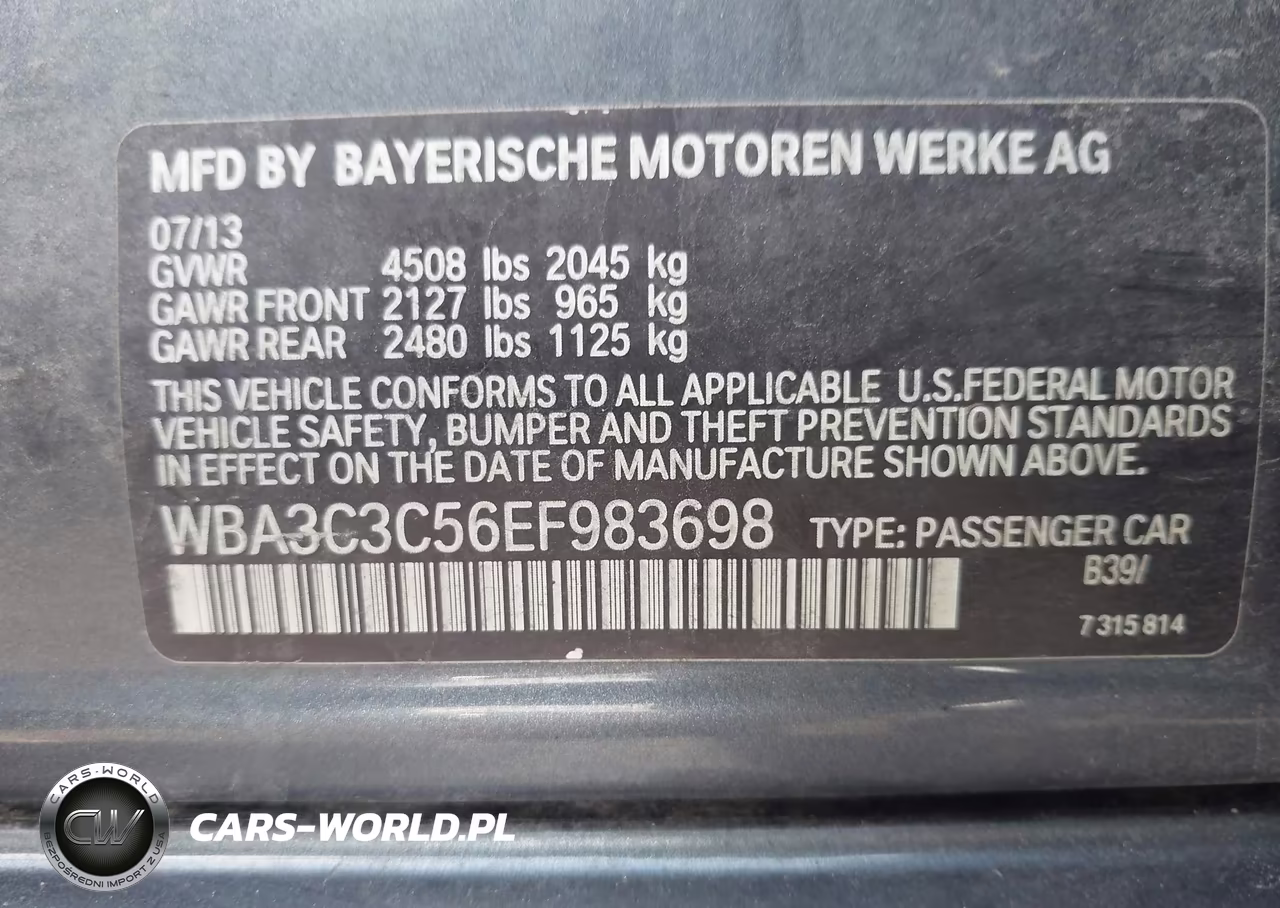 2014 BMW 320I xDrive VIN:WBA3C3C56EF983698 - 9