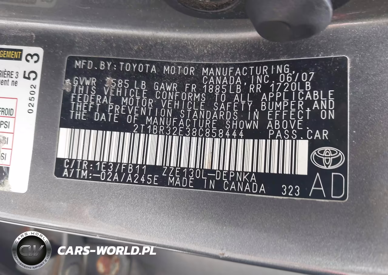 2008 Toyota Corolla Le VIN:2T1BR32E38C858444 - 9