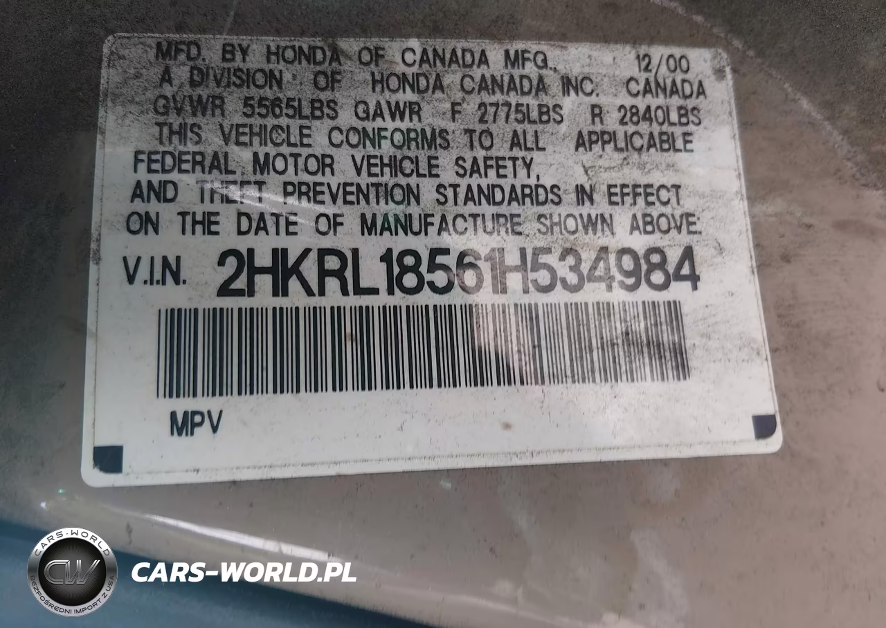 2001 Honda Odyssey Lx VIN:2HKRL18561H534984 - 9