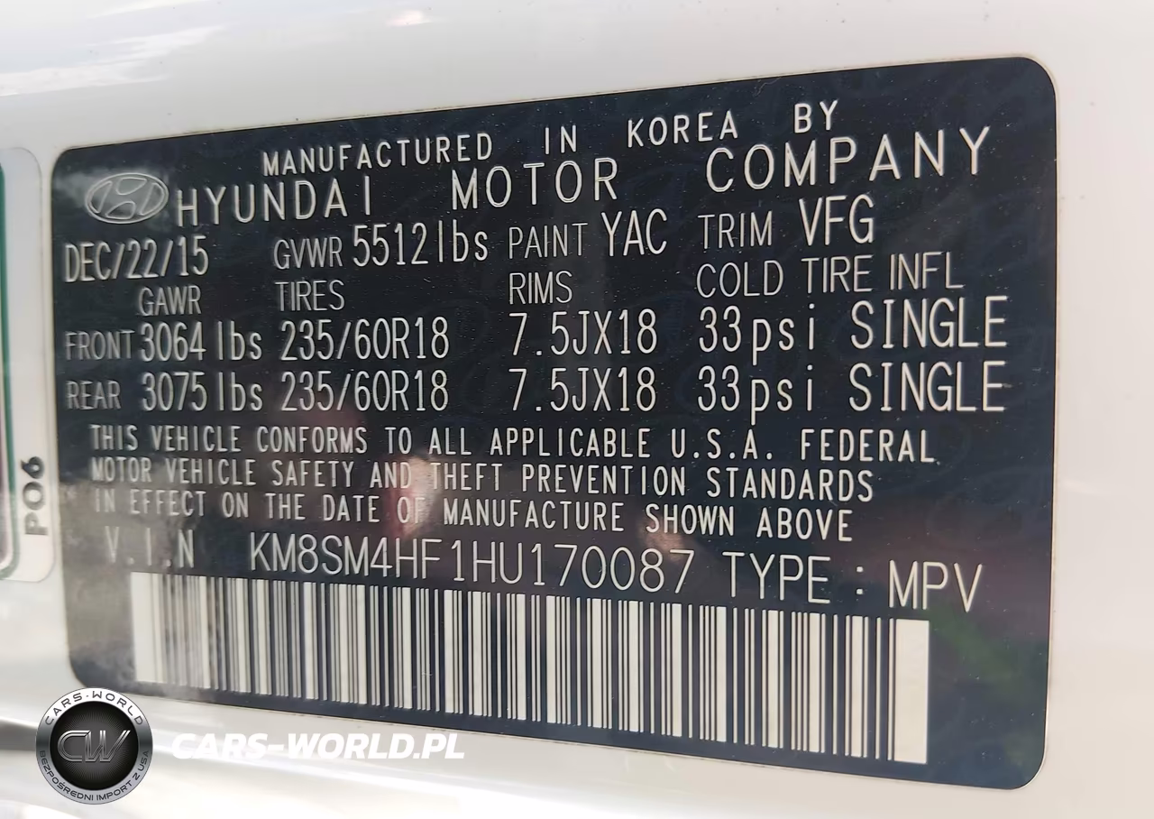 2017 Hyundai Santa Fe Se VIN:KM8SM4HF1HU170087 - 9
