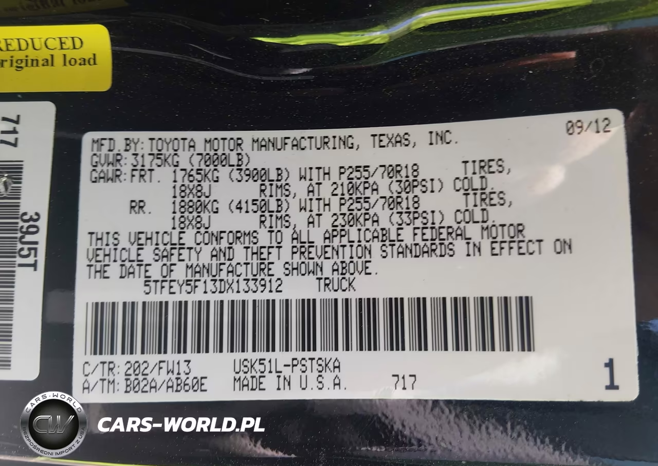 2013 Toyota Tundra Grade 5.7L V8 VIN:5TFEY5F13DX133912 - 9