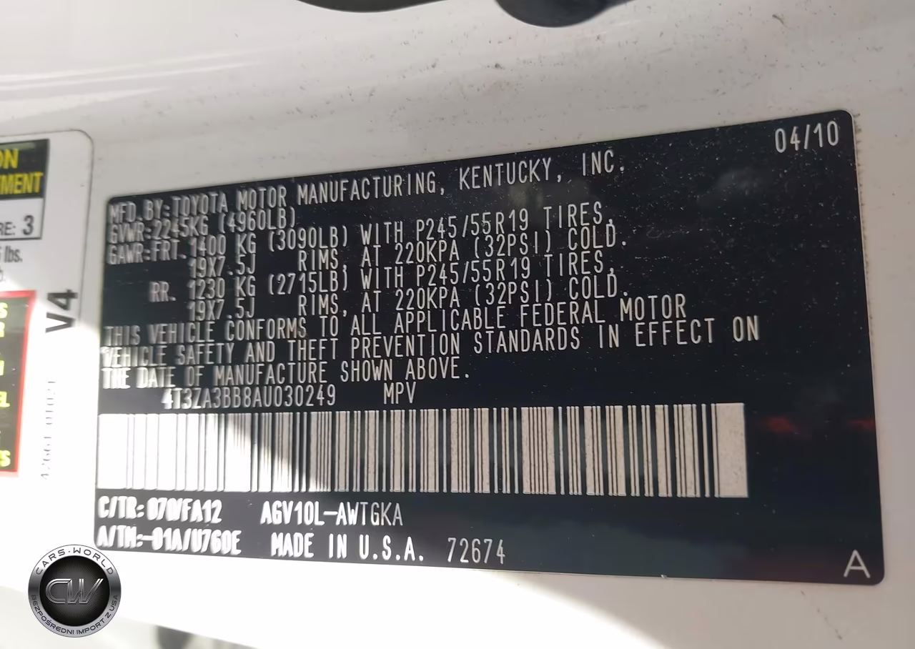 2010 Toyota Venza VIN:4T3ZA3BB8AU030249 - 9