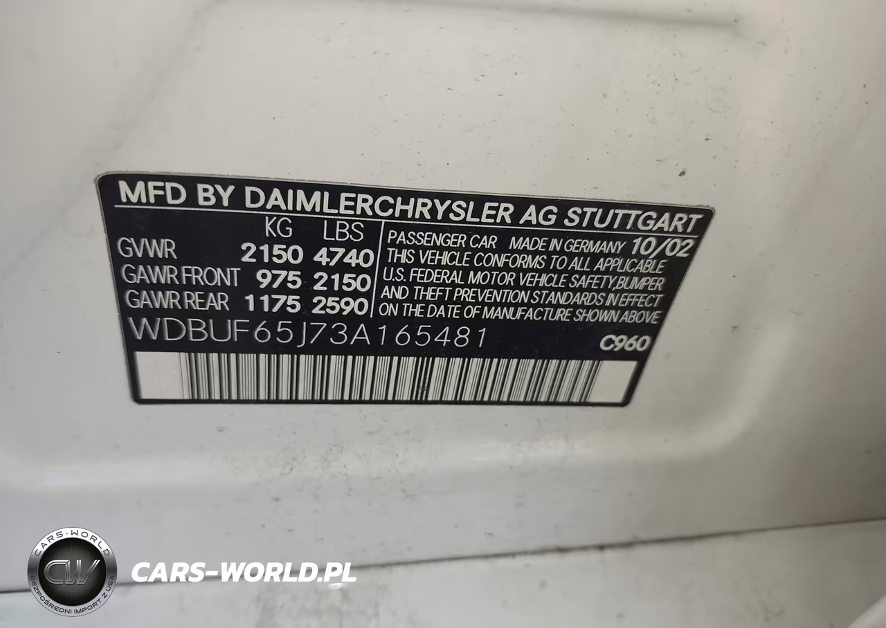 2003 Mercedes-Benz E 320 VIN:WDBUF65J73A165481 - 9