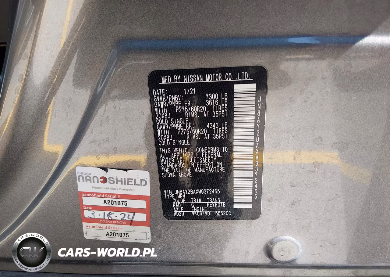 2021 Nissan Armada Sl 2Wd VIN:JN8AY2BAXM9372465 - 9
