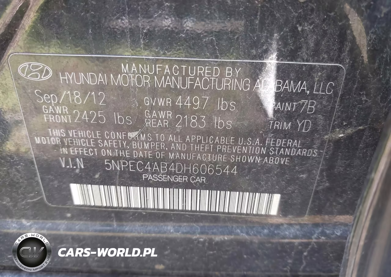2013 Hyundai Sonata Limited 2.0T VIN:5NPEC4AB4DH606544 - 9