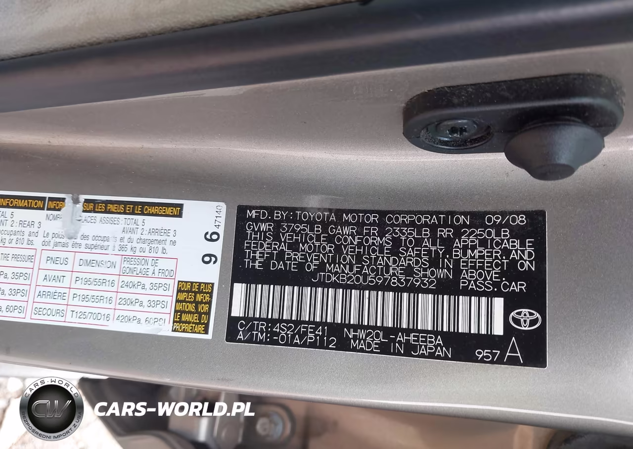 2009 Toyota Prius Touring VIN:JTDKB20U597837932 - 9