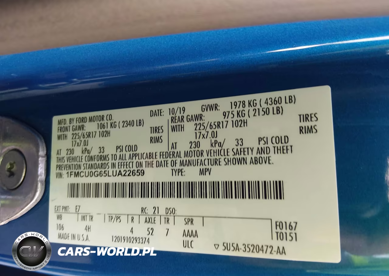 2020 Ford Escape Se VIN:1FMCU0G65LUA22659 - 9