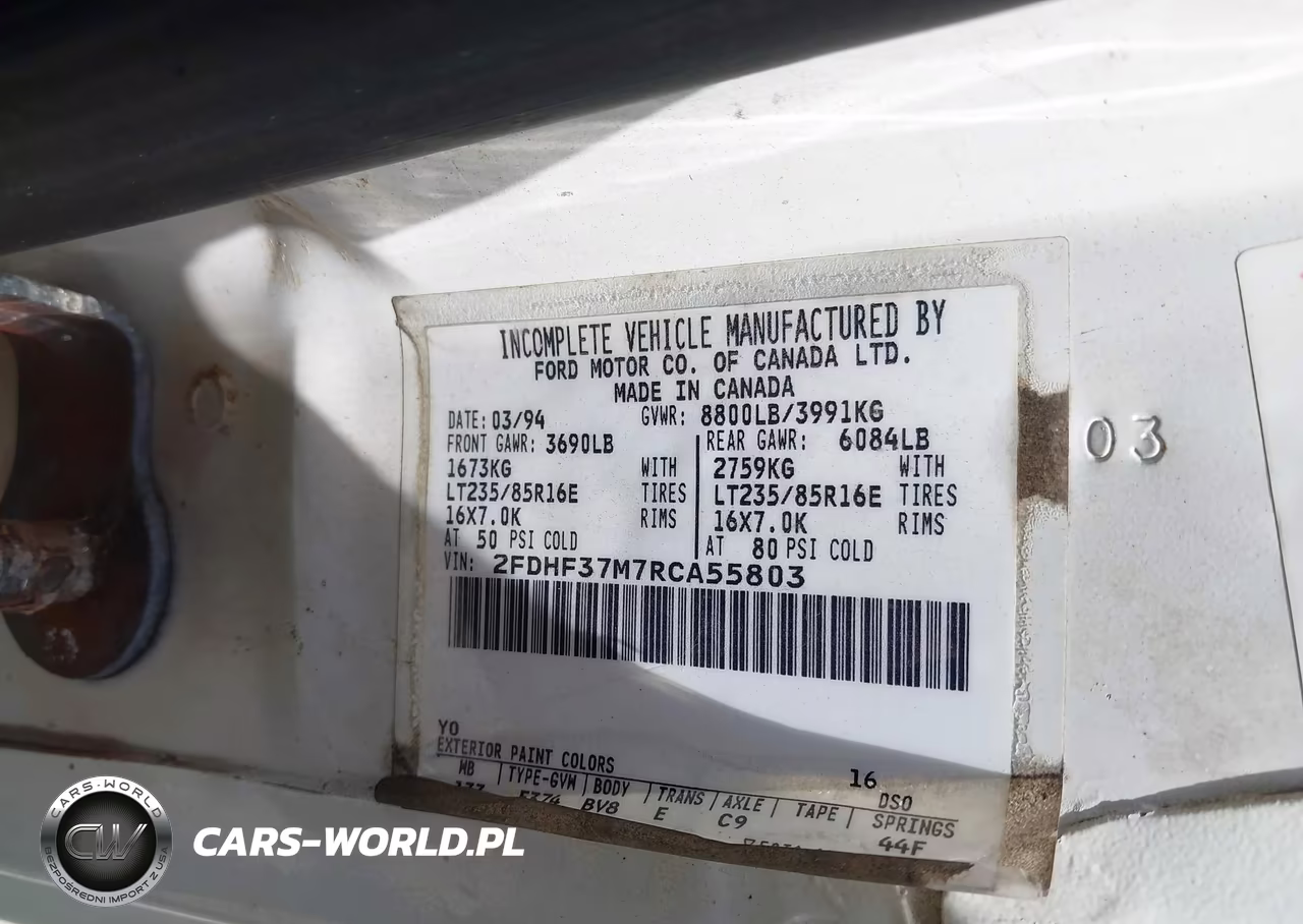 1994 Ford F350 VIN:2FDHF37M7RCA55803 - 9