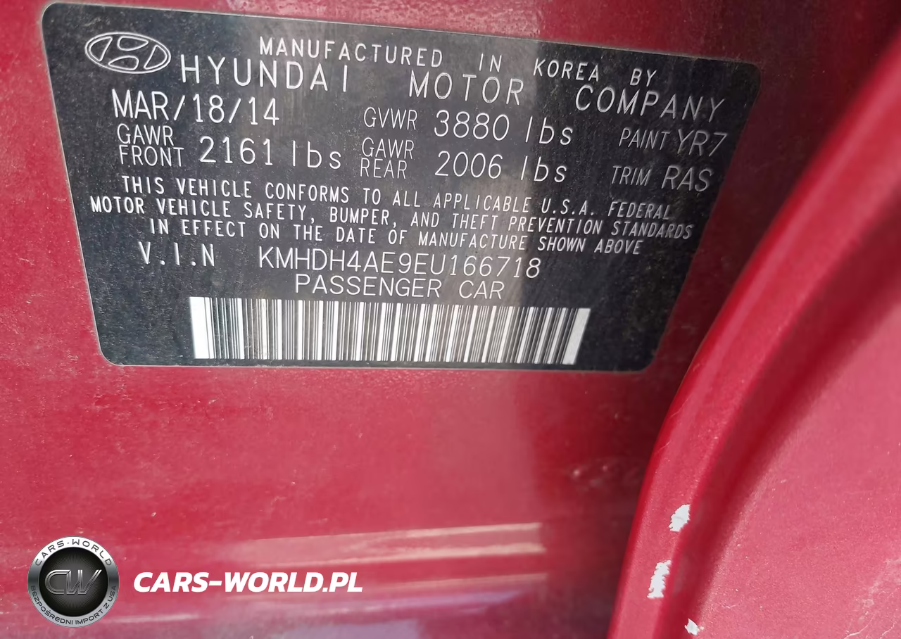 2014 Hyundai Elantra Se VIN:KMHDH4AE9EU166718 - 9