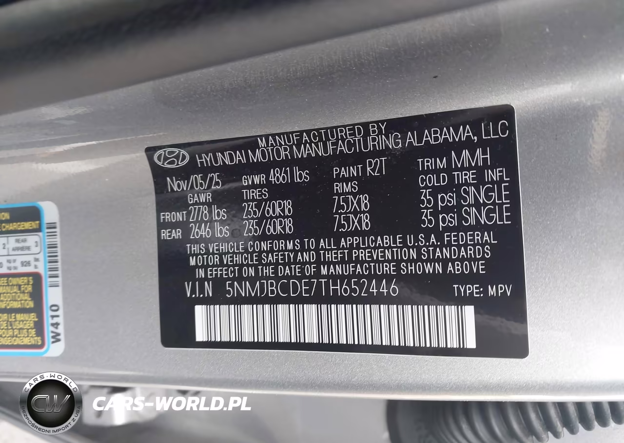 2026 Hyundai Tucson Sel VIN:5NMJBCDE7TH652446 - 9