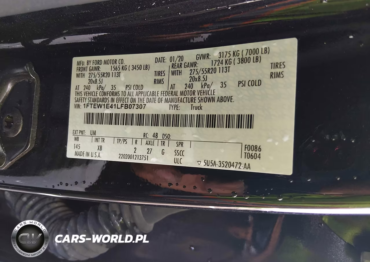 2020 Ford F-150 Xlt VIN:1FTEW1E41LFB07307 - 9