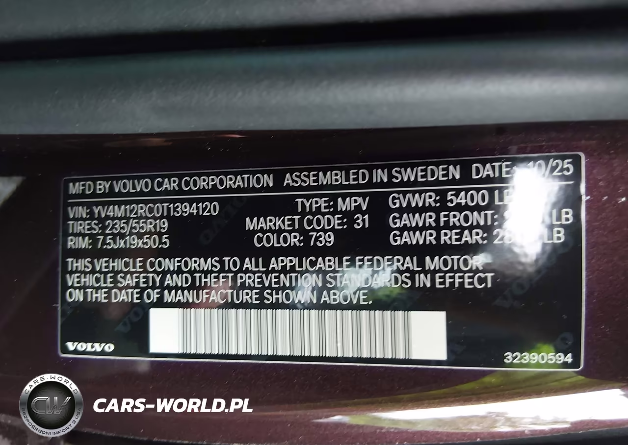 2026 Volvo Xc60 B5 Plus VIN:YV4M12RC0T1394120 - 9