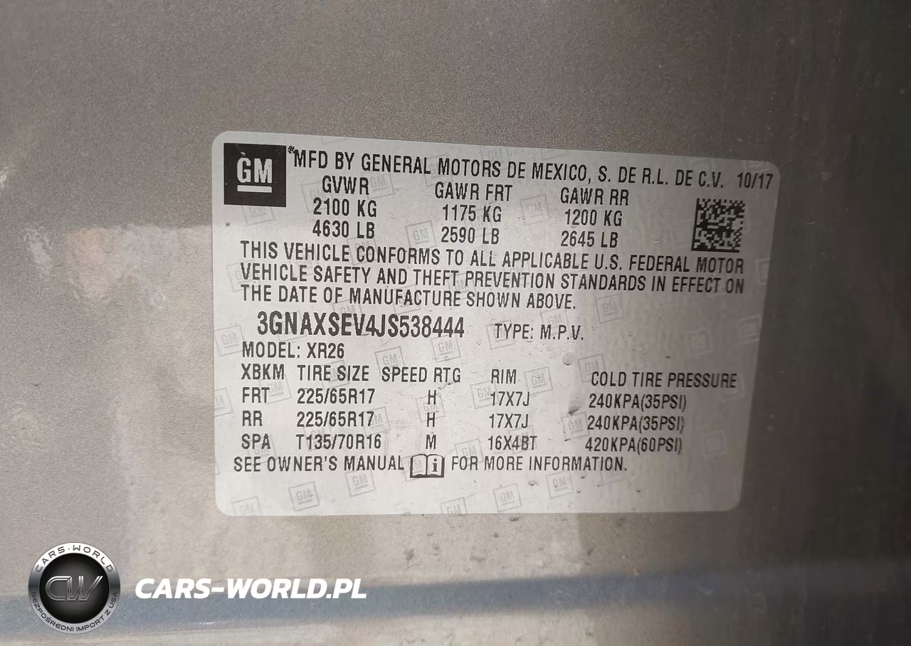 2018 Chevrolet Equinox Lt VIN:3GNAXSEV4JS538444 - 9