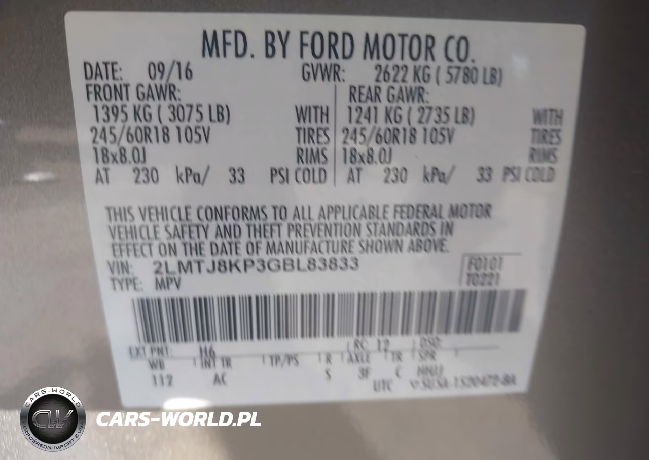 2016 Lincoln Mkx Select VIN:2LMTJ8KP3GBL83833 - 9