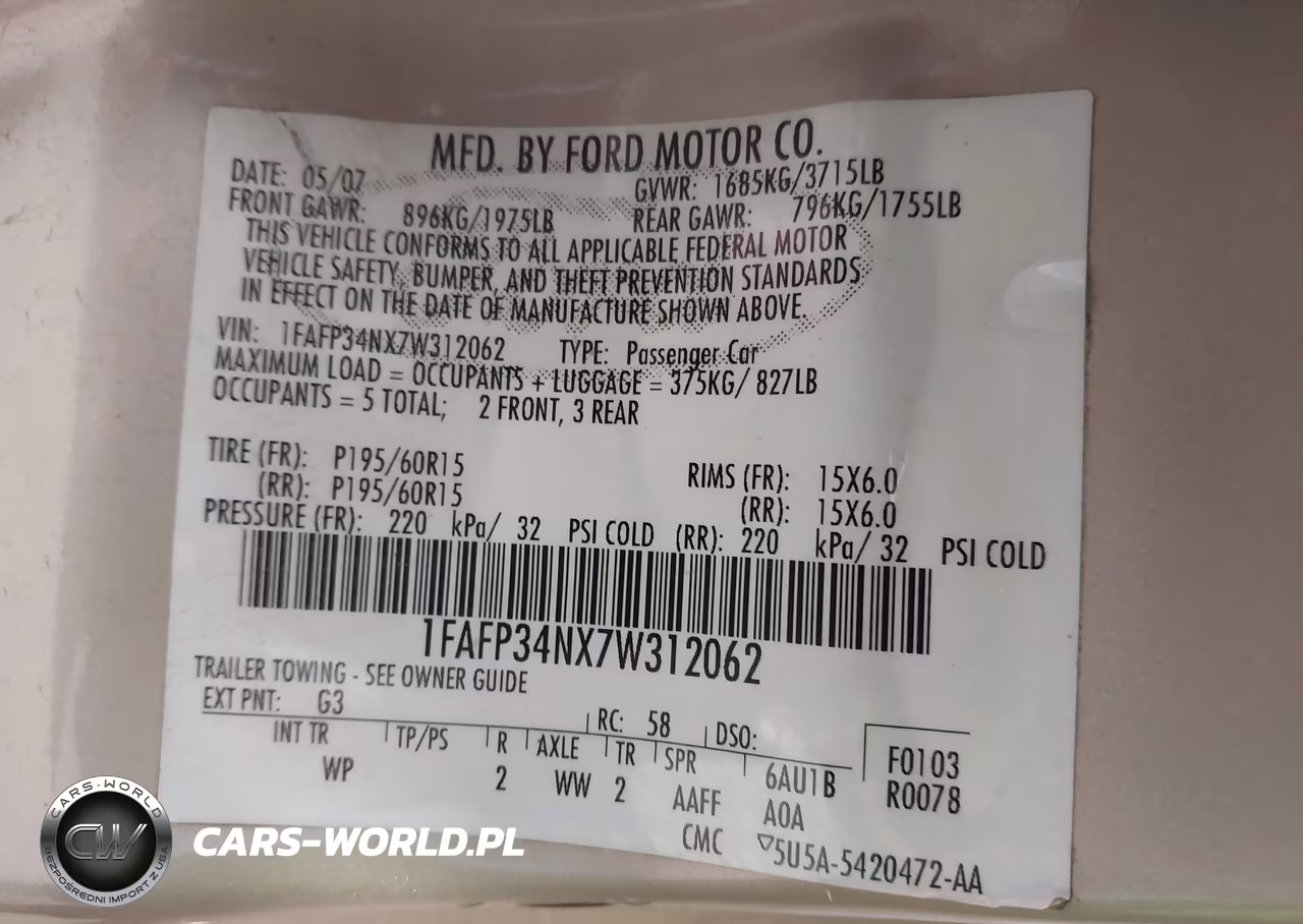 2007 Ford Focus S-Se-Ses VIN:1FAFP34NX7W312062 - 9