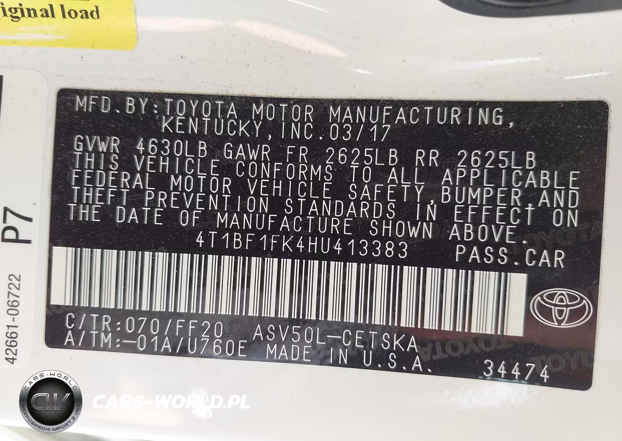 2017 Toyota Camry Se VIN:4T1BF1FK4HU413383 - 9