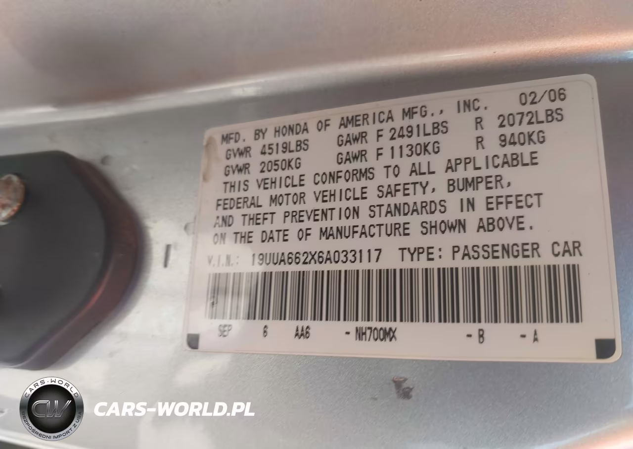 2006 Acura Tl VIN:19UUA662X6A033117 - 9