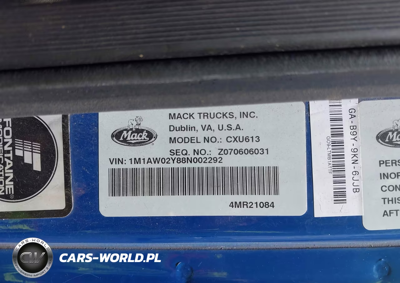 2008 Mack 600 Cxu600 VIN:1M1AW02Y88N002292 - 9
