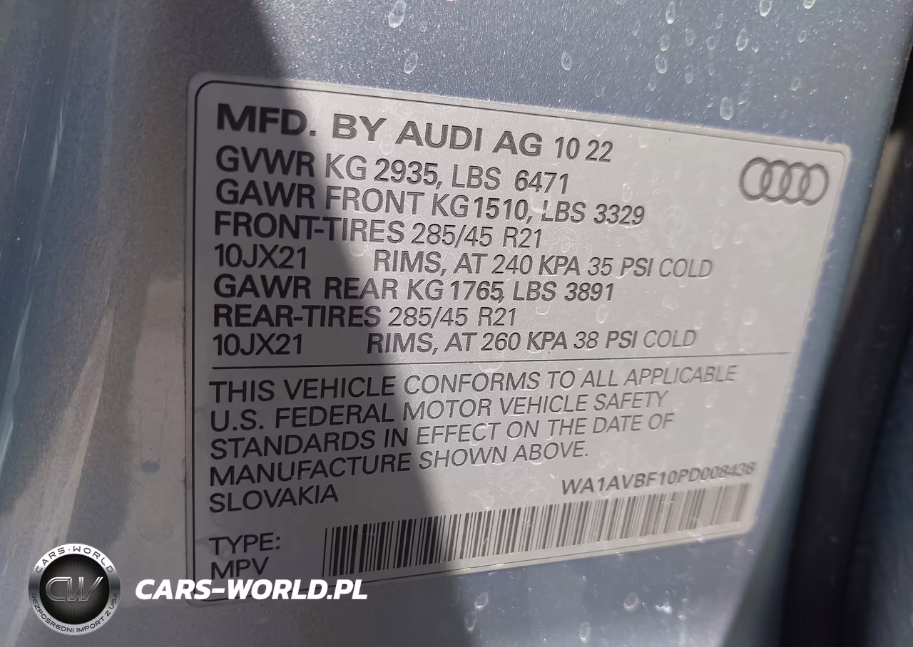 2023 Audi Q8 Premium 55 Tfsi Quattro Tiptronic VIN:WA1AVBF10PD008436 - 9