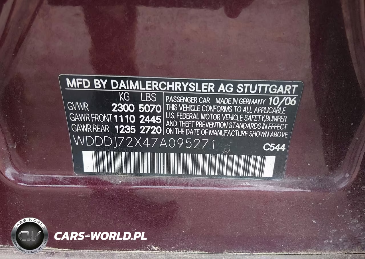 2007 Mercedes-Benz Cls 550 VIN:WDDDJ72X47A095271 - 9