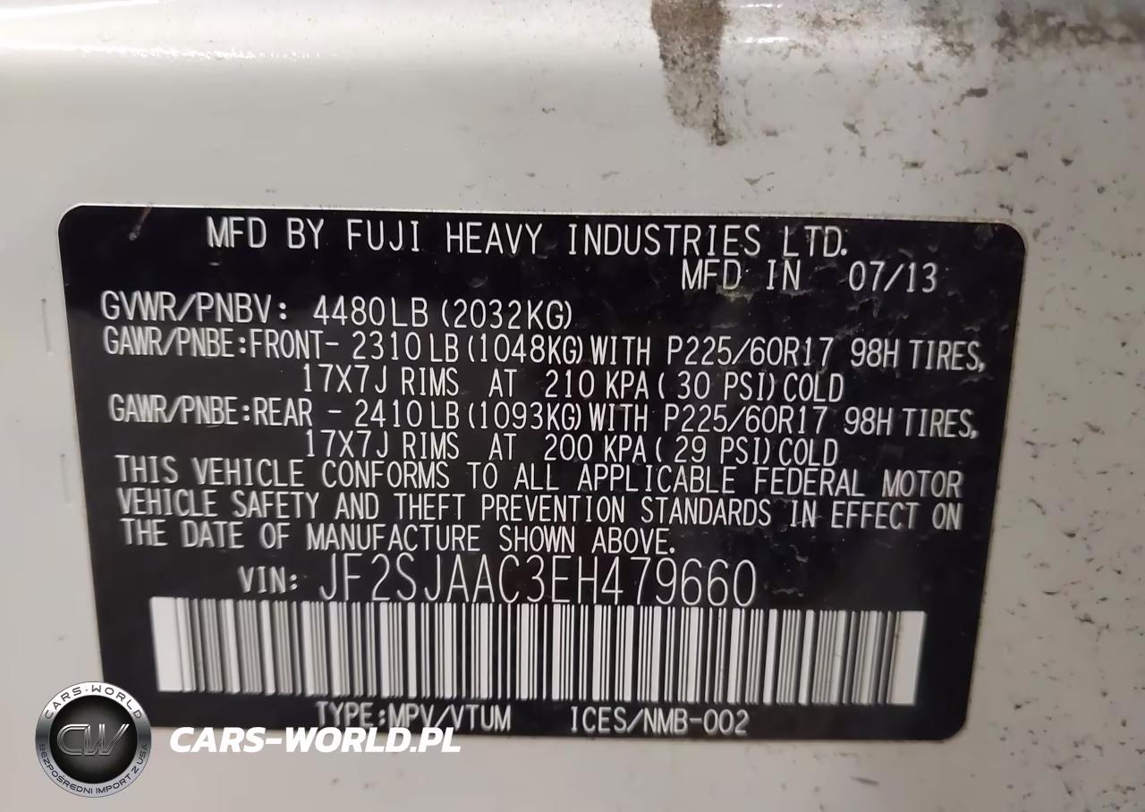 2014 Subaru Forester 2.5I VIN:JF2SJAAC3EH479660 - 9