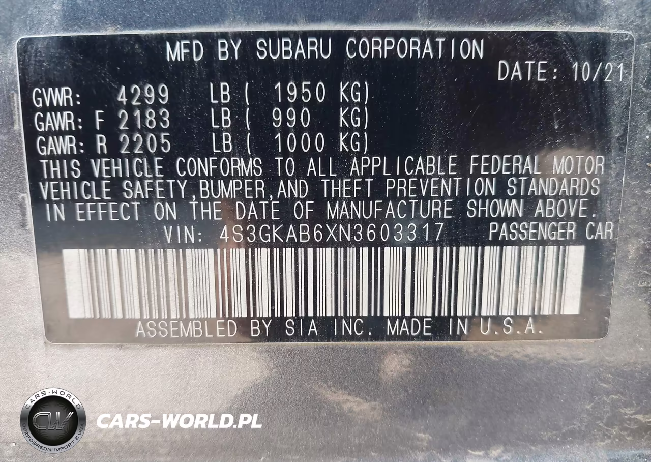 2022 Subaru Impreza Base VIN:4S3GKAB6XN3603317 - 9
