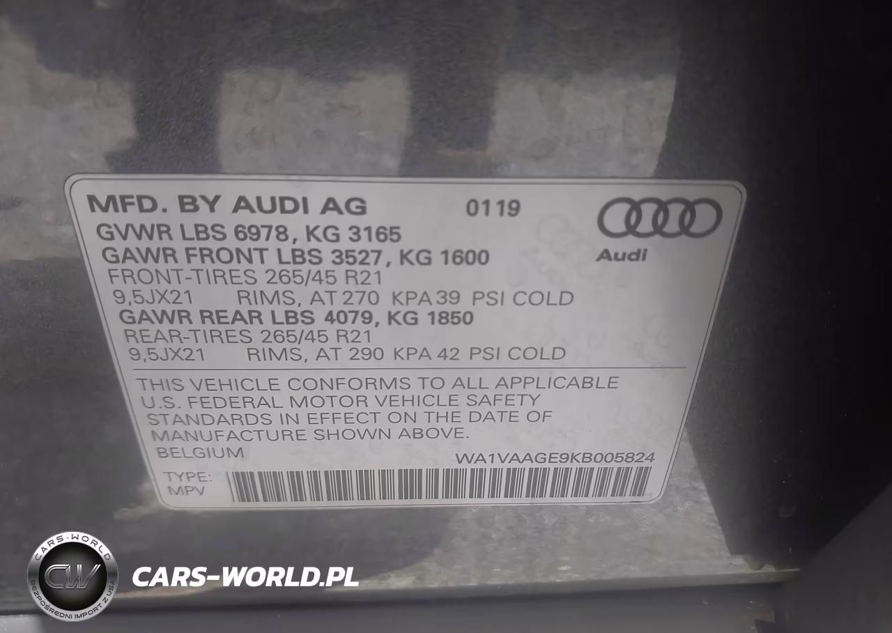 2019 Audi E-Tron Premium Plus VIN:WA1VAAGE9KB005824 - 9