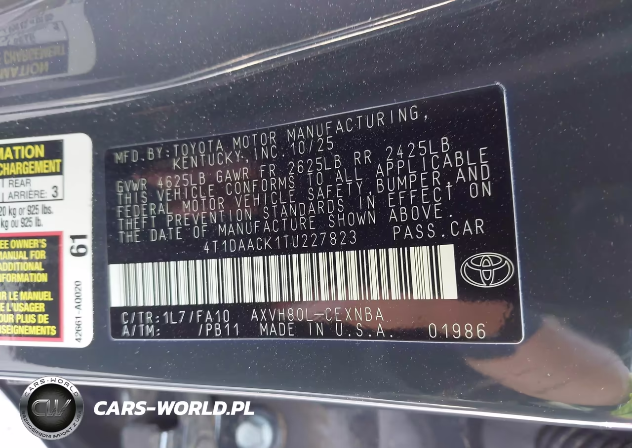 2026 Toyota Camry Le VIN:4T1DAACK1TU227823 - 9