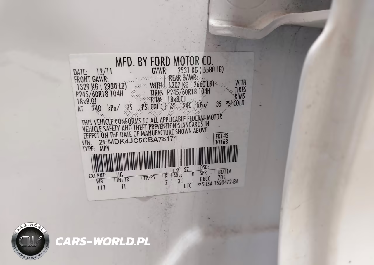 2012 Ford Edge Sel VIN:2FMDK4JC5CBA78171 - 9