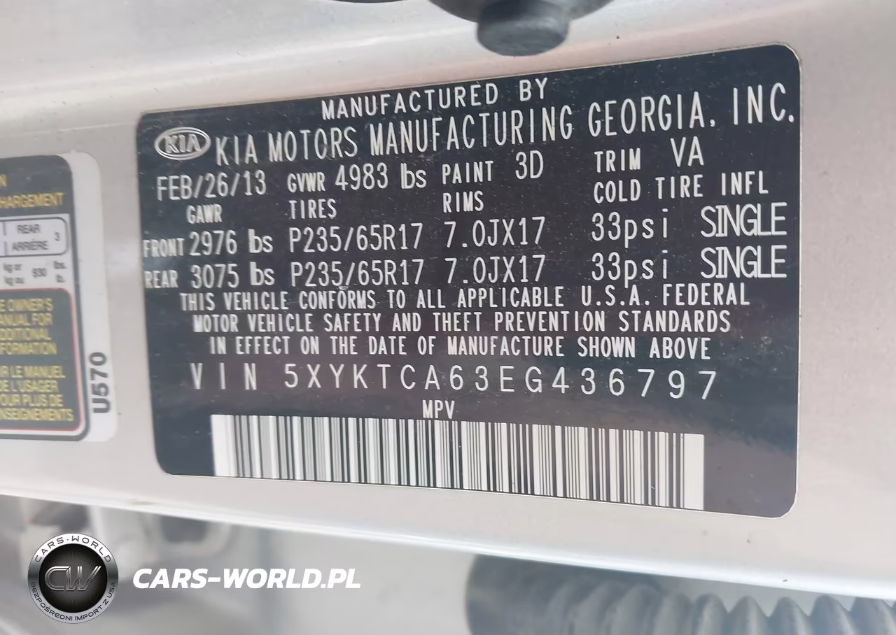 2014 Kia Sorento Lx VIN:5XYKTCA63EG436797 - 9