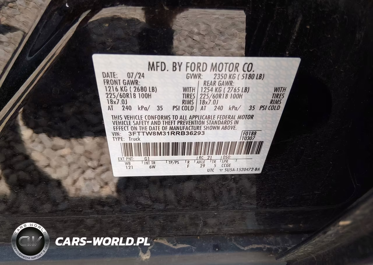 2024 Ford Maverick Lariat VIN:3FTTW8M31RRB36293 - 9
