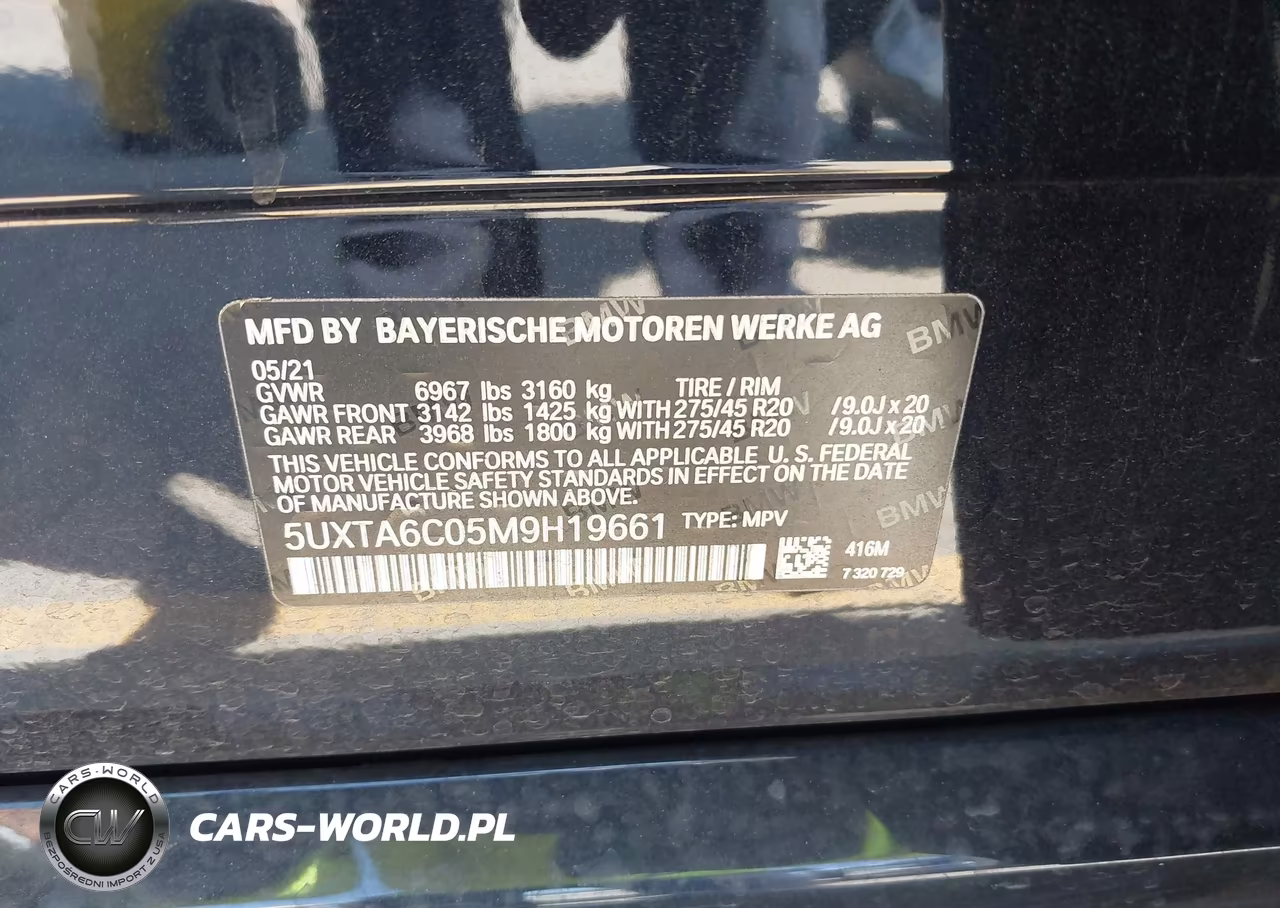 2021 BMW X5 Phev xDrive45E VIN:5UXTA6C05M9H19661 - 9