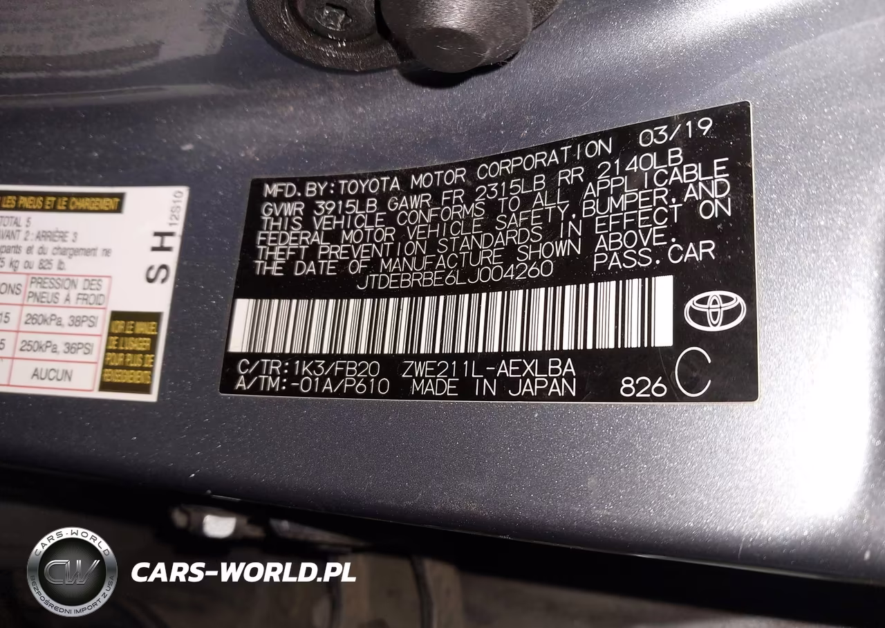 2020 Toyota Corolla Hybrid Le VIN:JTDEBRBE6LJ004260 - 9