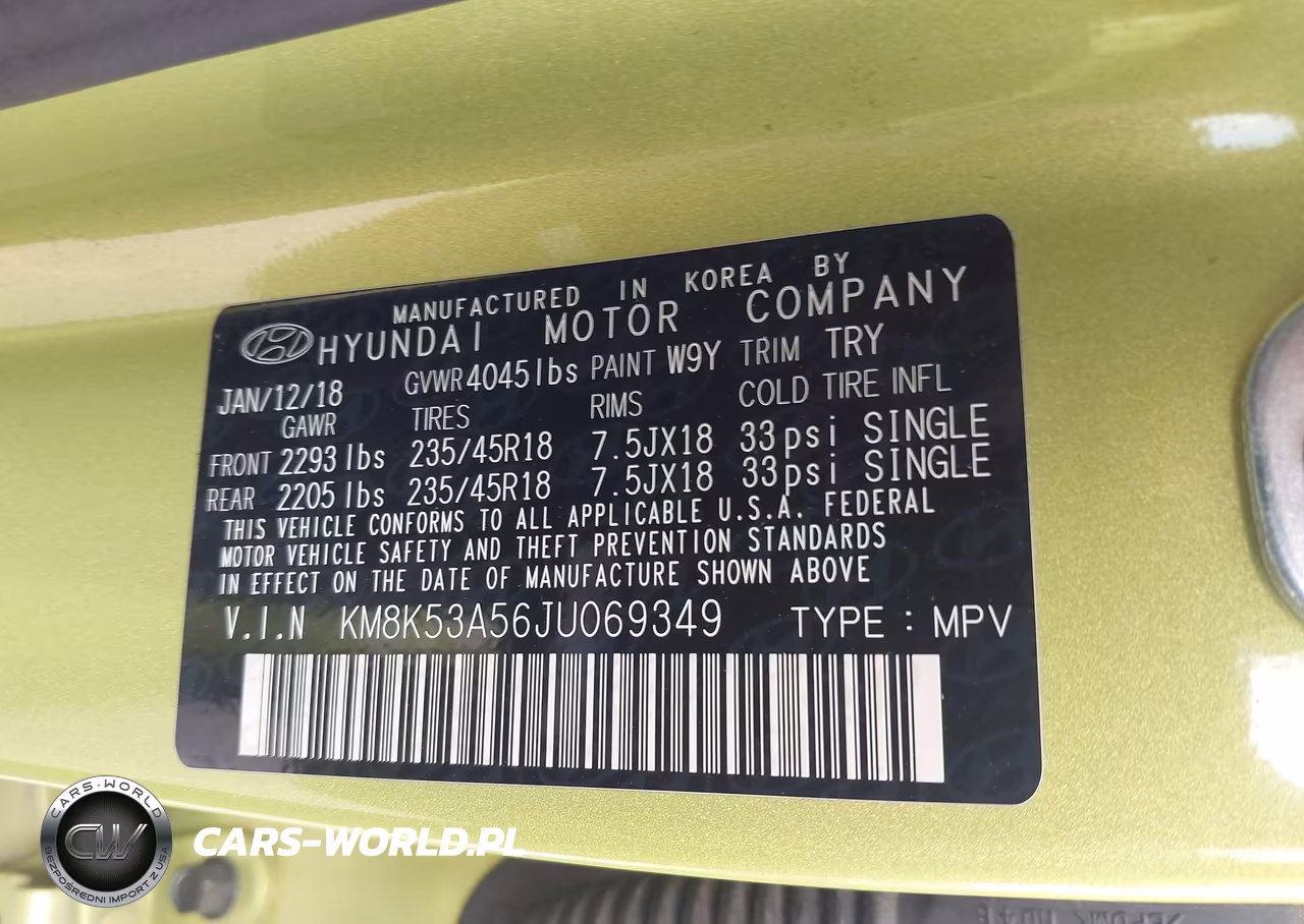 2018 Hyundai Kona Ultimate VIN:KM8K53A56JU069349 - 9