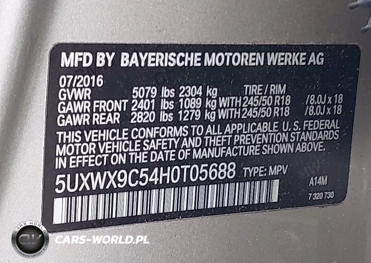 2017 BMW X3 xDrive28I VIN:5UXWX9C54H0T05688 - 9