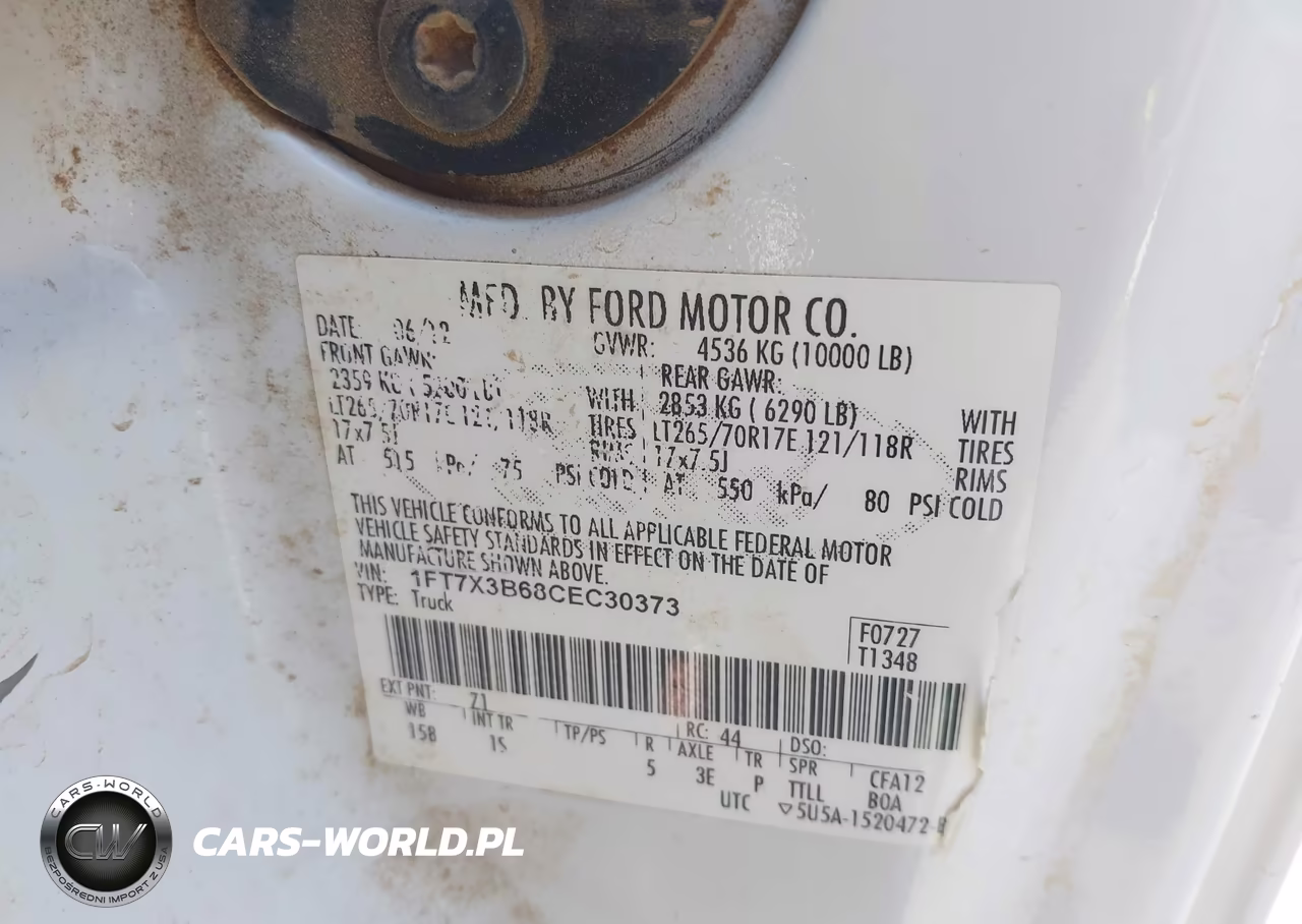 2012 Ford F-350 Xl VIN:1FT7X3B68CEC30373 - 9