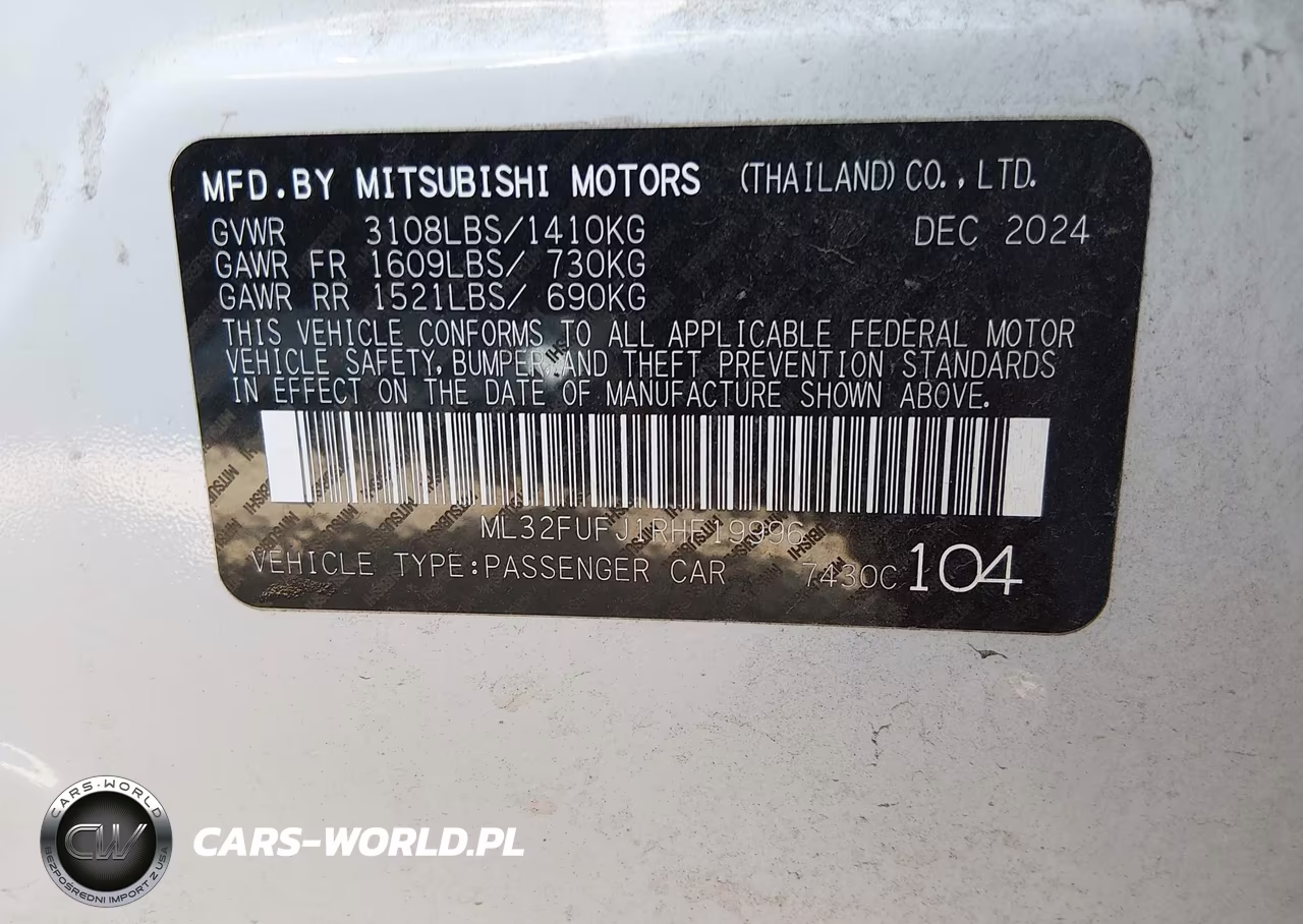 2024 Mitsubishi Mirage G4 Black Edition-Es-Le VIN:ML32FUFJ1RHF19996 - 9