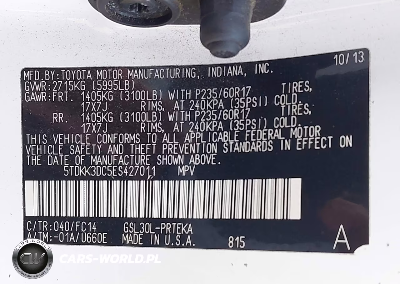 2014 Toyota Sienna Le V6 8 Passenger VIN:5TDKK3DC5ES427011 - 9