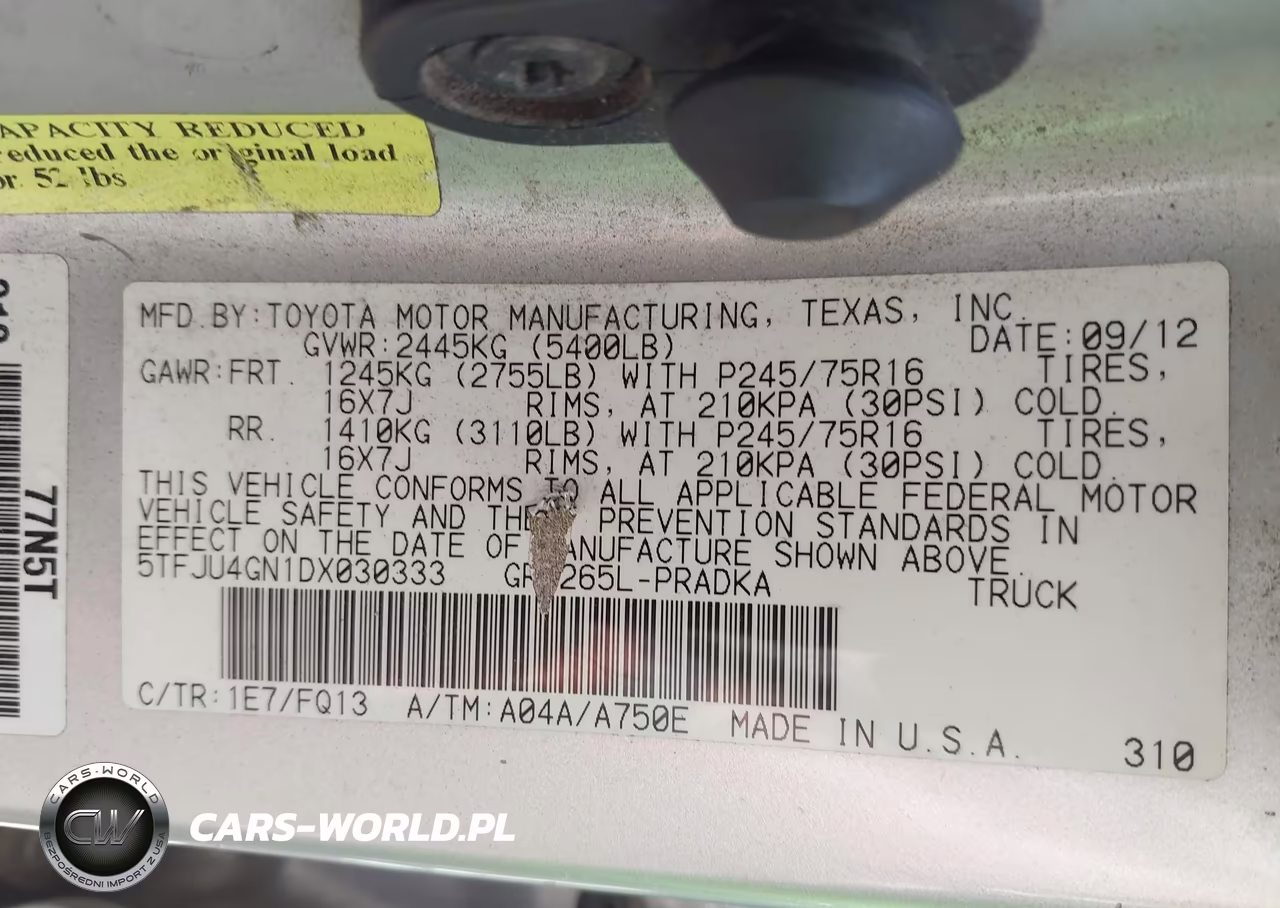 2013 Toyota Tacoma Prerunner V6 VIN:5TFJU4GN1DX030333 - 9