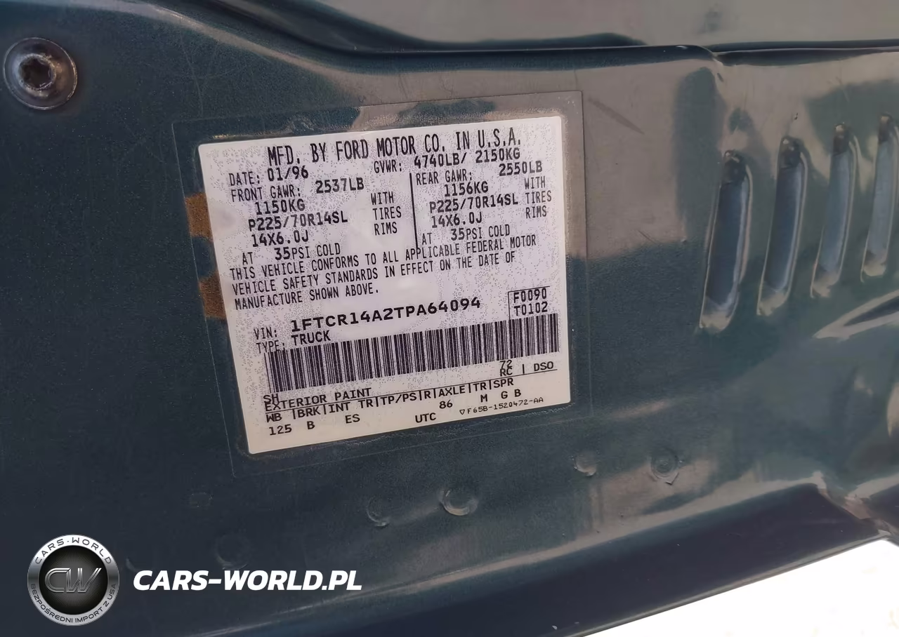 1996 Ford Ranger Super Cab VIN:1FTCR14A2TPA64094 - 9