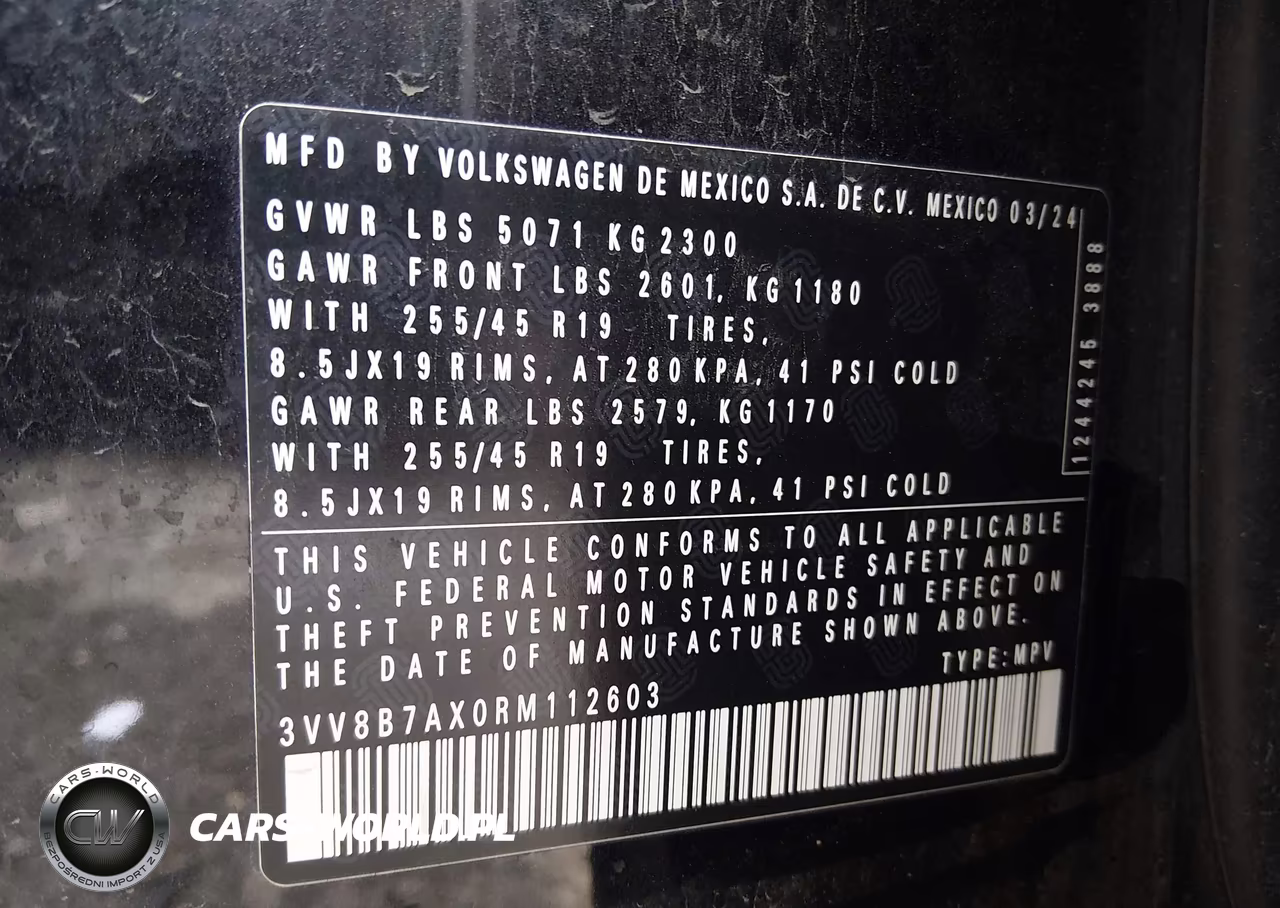 2024 Volkswagen Tiguan 2.0T Se R-Line Black VIN:3VV8B7AX0RM112603 - 9
